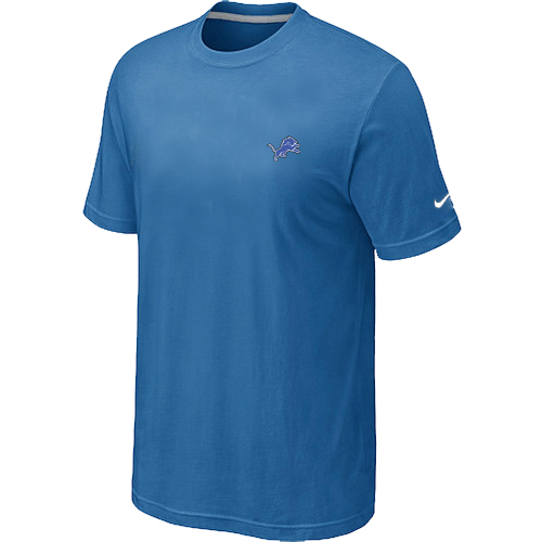 Detroit Lions Chest embroidered logo T-Shirt Light Blue