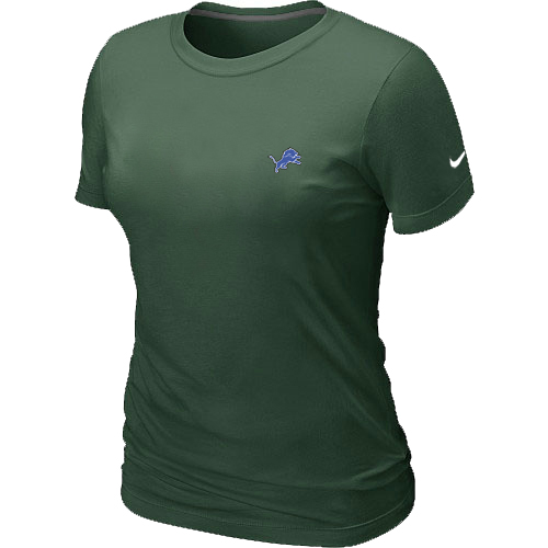 Detroit Lions Chest embroidered logo women's T-Shirt D.Green