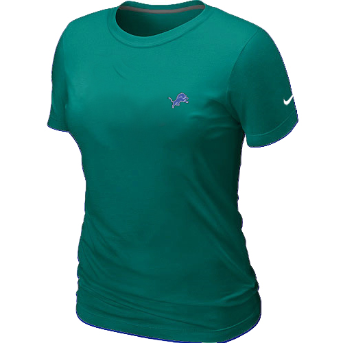 Detroit Lions Chest embroidered logo women's T-Shirt Green