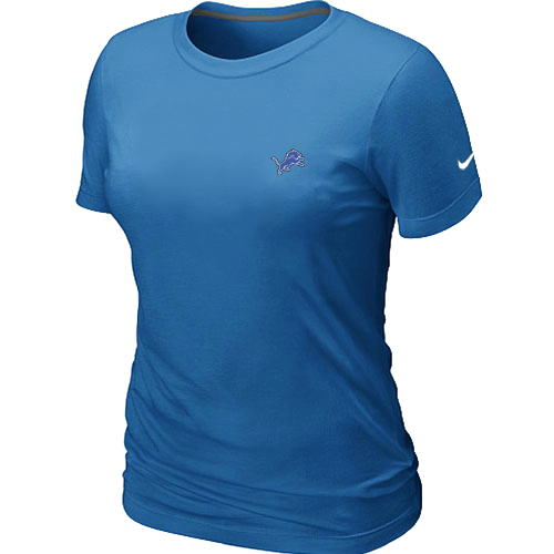 Detroit Lions Chest embroidered logo women's T-Shirt L.Blue