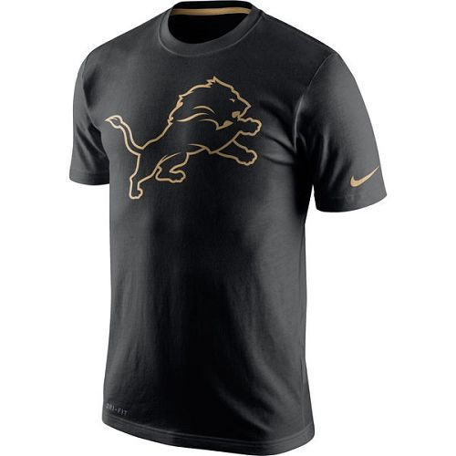 Detroit Lions Nike Black Championship Drive Gold Collection Performance T-Shirt