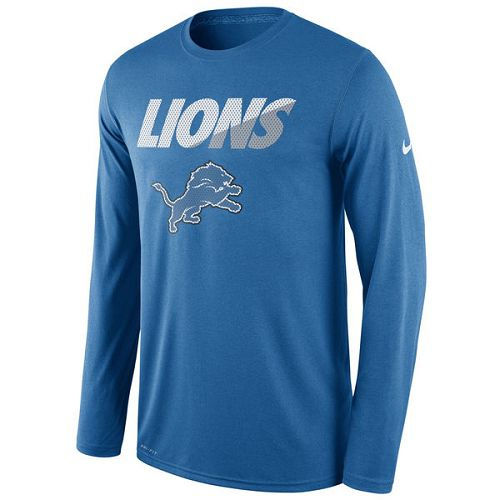 Detroit Lions Nike Blue Legend Staff Practice Long Sleeve Performance T-Shirt