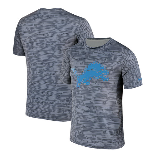 Detroit Lions Nike Gray Black Striped Logo Performance T-Shirt