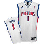 Detroit Pistons #1 Allen Iverson Home Jersey white