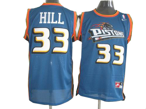 Detroit Pistons #33 Grant Hill blue throwback jerseys