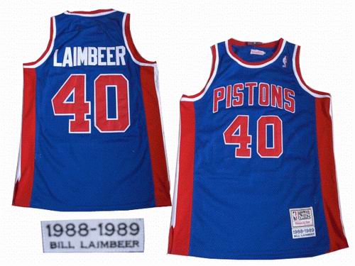 Detroit Pistons #40 Bill Laimbeer Royal Classic Swingman Blue Jersey