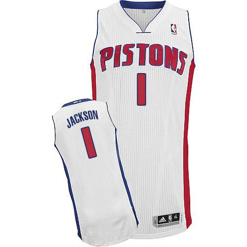 Detroit Pistons 1 Reggie Jackson White NBA Jersey