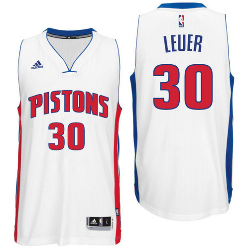 Detroit Pistons 30 Jon Leuer Home White New Swingman Jersey