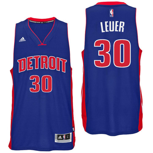 Detroit Pistons 30 Jon Leuer Road Blue New Swingman Jersey
