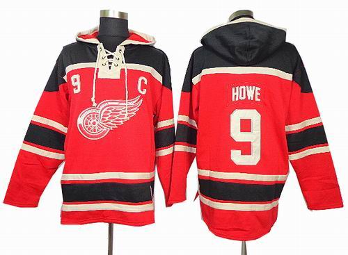 Detroit Red Wings #9 Gordon Howe red Hoody