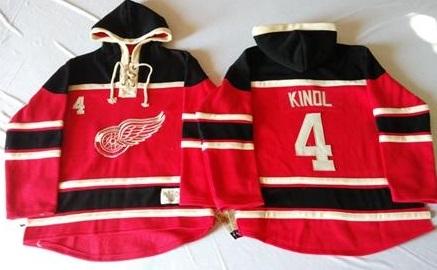 Detroit Red Wings 4 Jakub Kindl Red Sawyer Hooded Sweatshirt NHL Jersey