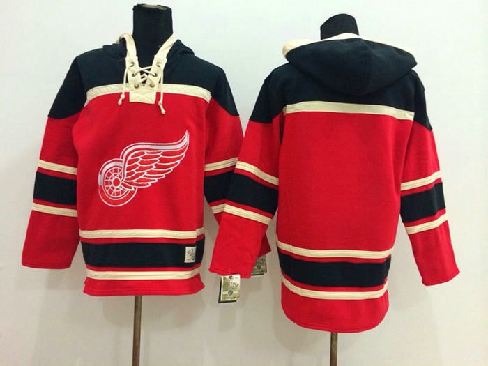 Detroit Red Wings red NHL hockey hoodies