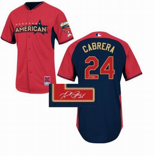 Detroit Tigers #24 Miguel Cabrera American League 2014 All Star Signature Jersey