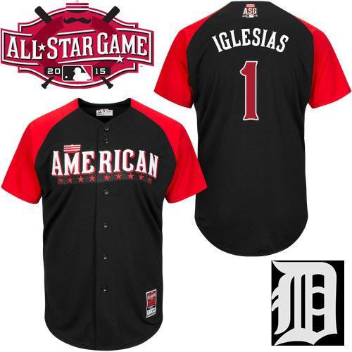 Detroit Tigers 1 Jose Iglesias Black 2015 All-Star American League Baseball Jersey