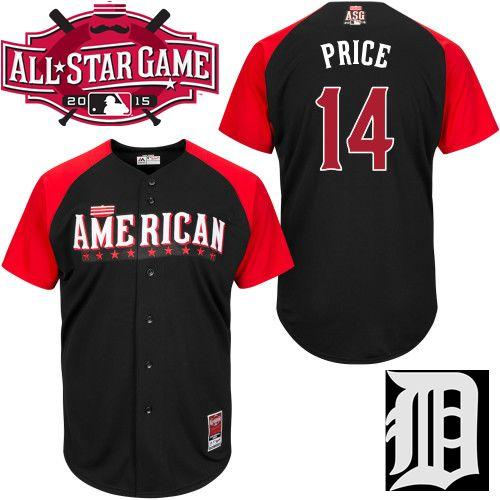 Detroit Tigers 14 David Price Black 2015 All-Star American League Baseball Jersey