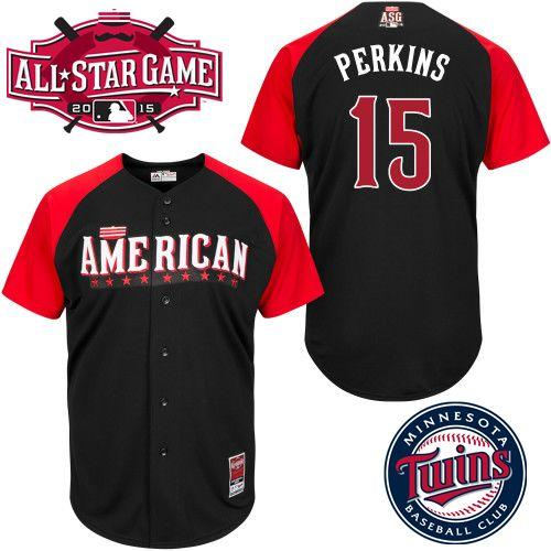 Detroit Tigers 15 Glen Perkins Black 2015 All-Star American League Baseball Jersey
