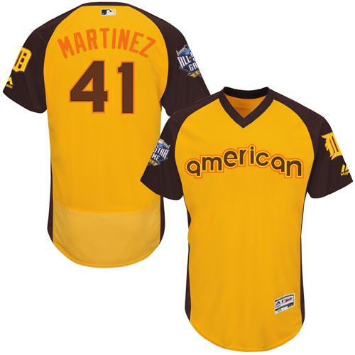 Detroit Tigers 41 Victor Martinez Gold Flexbase Authentic Collection 2016 All-Star American League Baseball Jersey