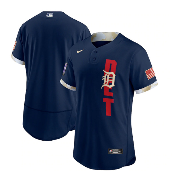 Detroit Tigers Blank 2021 Navy All-Star Flex Base Stitched MLB Jersey