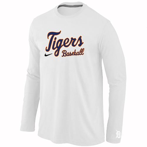 Detroit Tigers Long Sleeve T-Shirt White