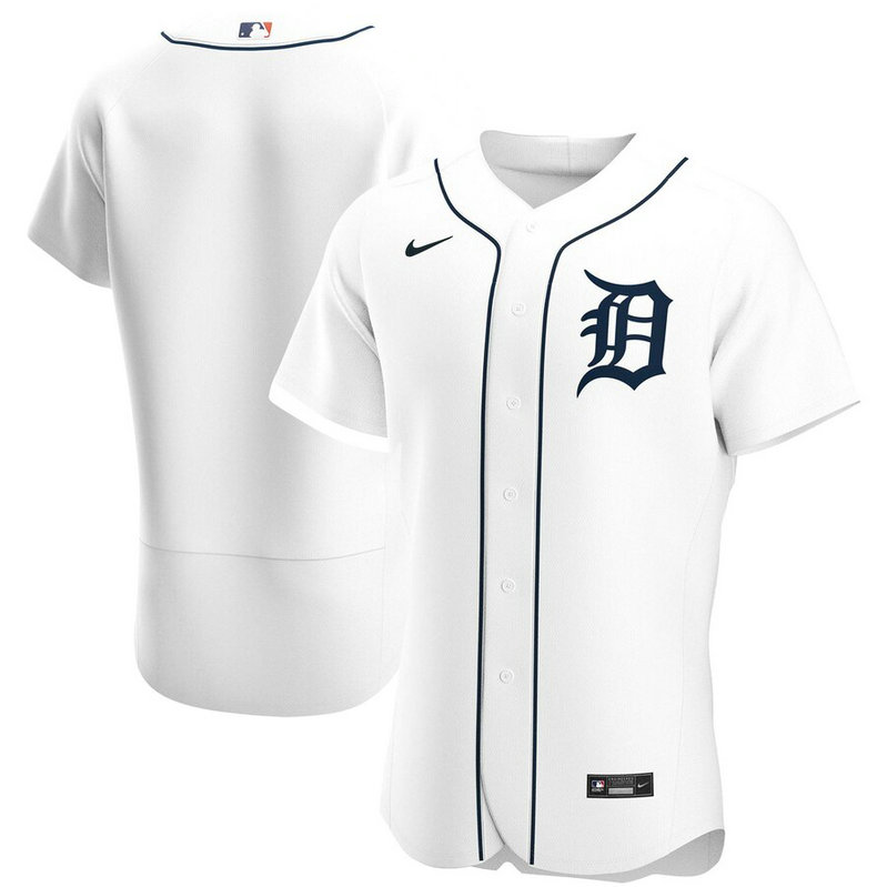 Detroit Tigers Men's Nike White Home 2020 Authentic Official Team MLB Jersey