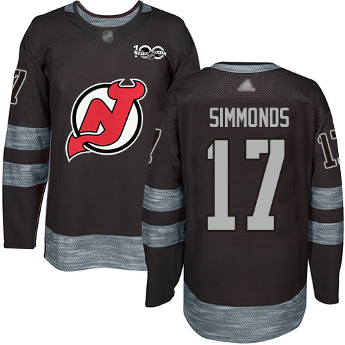 Devils #17 Wayne Simmonds Black 1917-2017 100th Anniversary Stitched Hockey Jersey