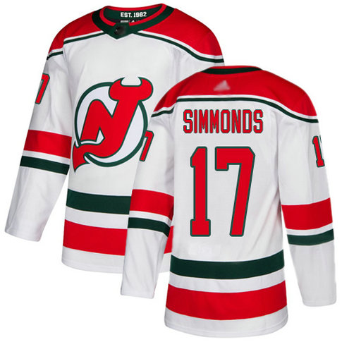 Devils #17 Wayne Simmonds White Alternate Authentic Stitched Hockey Jersey