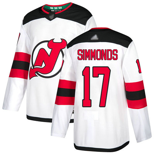 Devils #17 Wayne Simmonds White Road Authentic Stitched Hockey Jersey