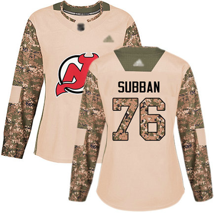Devils #76 P. K. Subban Camo Authentic 2017 Veterans Day Women's Stitched Hockey Jersey