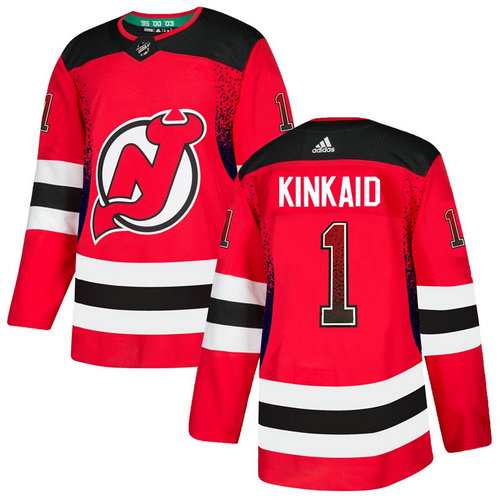 Devils 1 Keith Kinkaid Red Drift Fashion Adidas Jersey