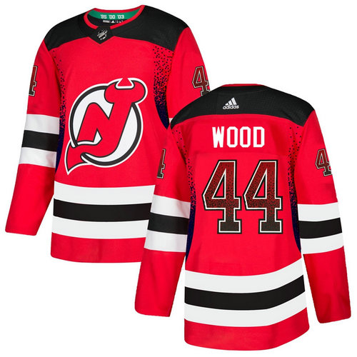Devils 44 Miles Wood Red Drift Fashion Adidas Jersey