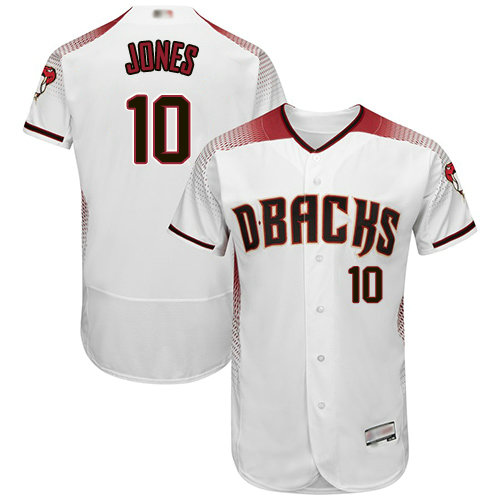 Diamondbacks #10 Adam Jones White Crimson Flexbase Authentic Collection Stitched Baseball Jersey
