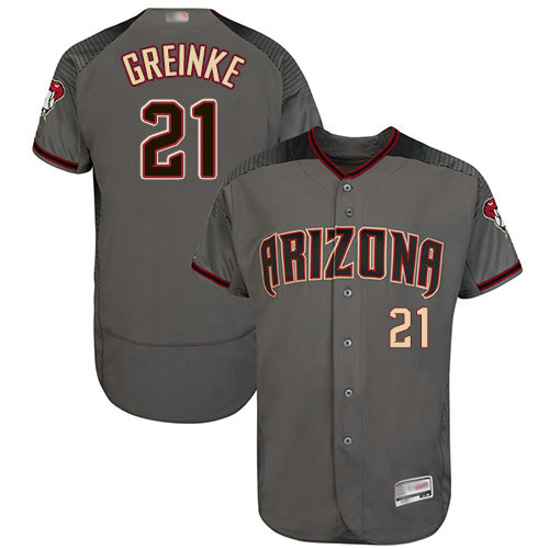 Diamondbacks #21 Zack Greinke Gray Flexbase Authentic Collection Stitched Baseball Jersey