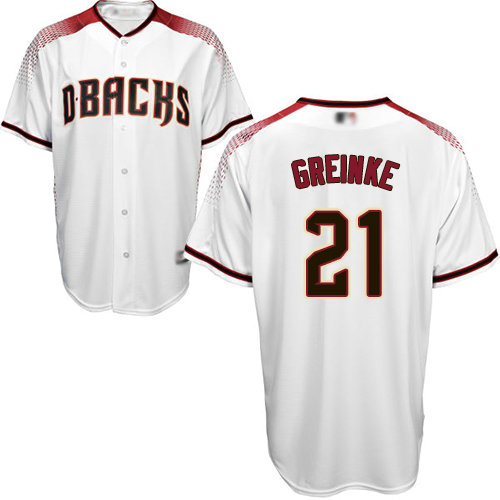 Diamondbacks #21 Zack Greinke White Crimson Home Stitched Youth Baseball Jersey