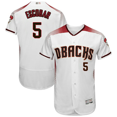 Diamondbacks #5 Eduardo Escobar White Crimson Flexbase Authentic Collection Stitched Baseball Jersey