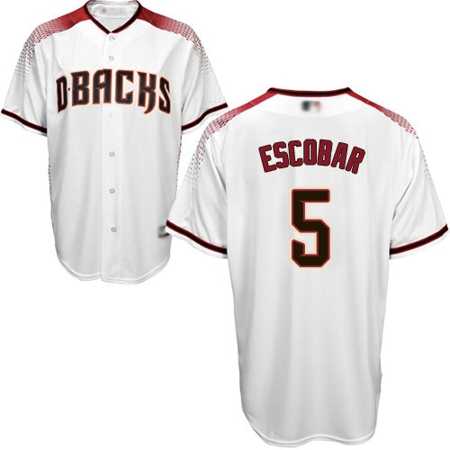 Diamondbacks #5 Eduardo Escobar White Crimson Home Stitched Youth Baseball Jersey