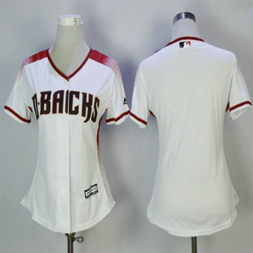 Diamondbacks Blank White Sedona Home Women's Stitched MLB Jersey_1