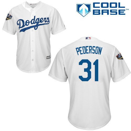 Dodgers #31 Joc Pederson White New Cool Base 2018 World Series Stitched MLB Jersey