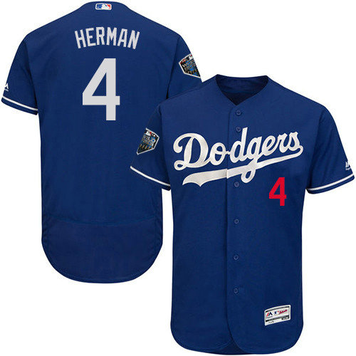 Dodgers #4 Babe Herman Blue Flexbase Authentic Collection 2018 World Series Stitched MLB Jersey