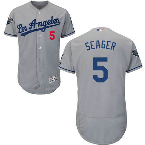 Dodgers #5 Corey Seager Grey Flexbase Authentic Collection 2018 World Series Stitched MLB Jersey