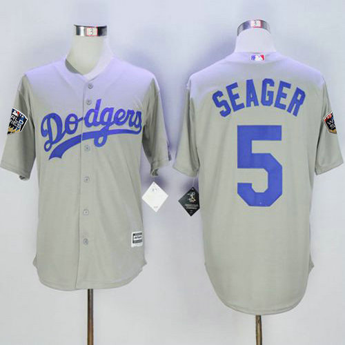 Dodgers #5 Corey Seager Grey New Cool Base 2018 World Series Stitched MLB Jersey