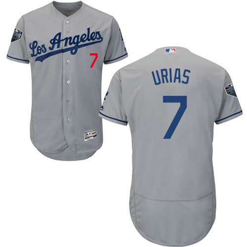 Dodgers #7 Julio Urias Grey Flexbase Authentic Collection 2018 World Series Stitched MLB Jersey