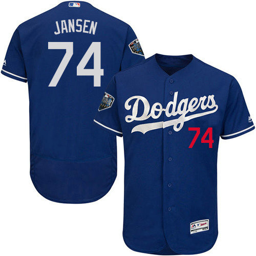 Dodgers #74 Kenley Jansen Blue Flexbase Authentic Collection 2018 World Series Stitched MLB Jersey
