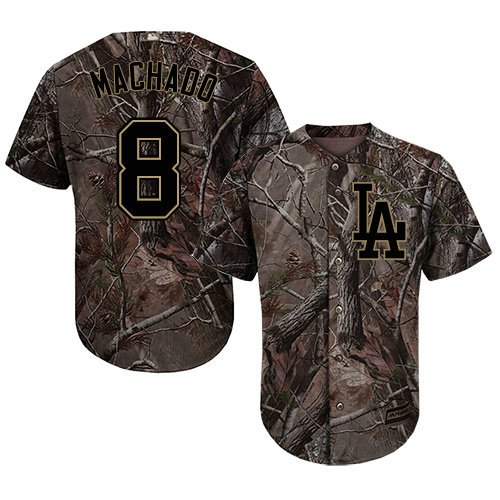 Dodgers #8 Manny Machado Camo Realtree Collection Cool Base Stitched Youth Baseball Jersey