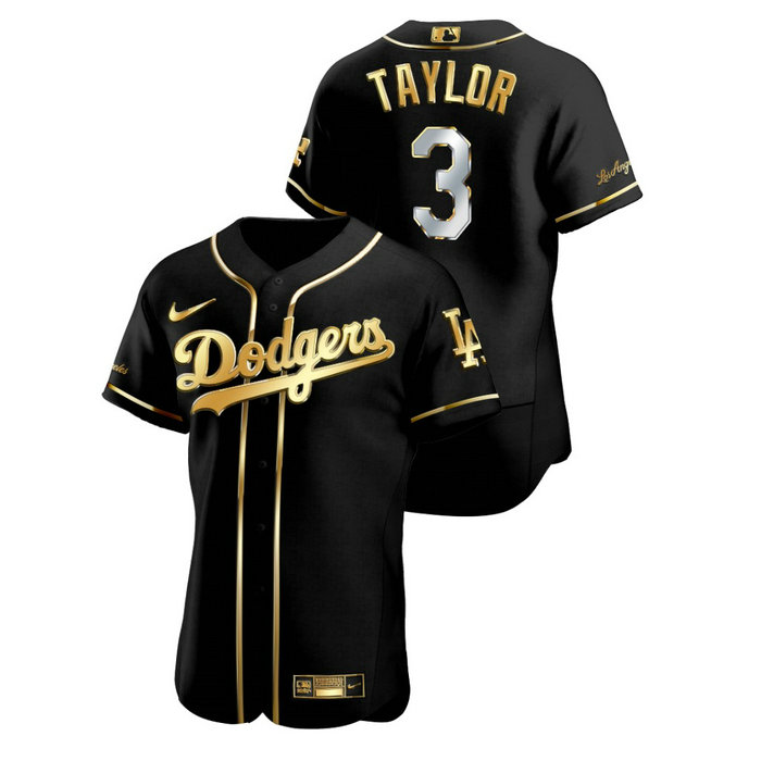 Dodgers 3 Chris Taylor Black Gold 2020 Nike Flexbase Jersey