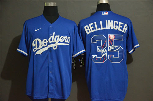 Dodgers 35 Cody Bellinger Royal 2020 Nike Cool Base With Team Logo Jersey