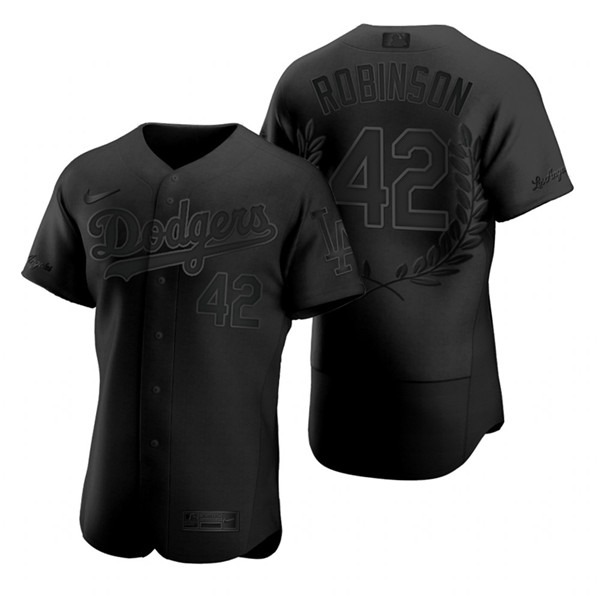Dodgers 42 Jackie Robinson Black Nike Flexbase Fashion Jersey