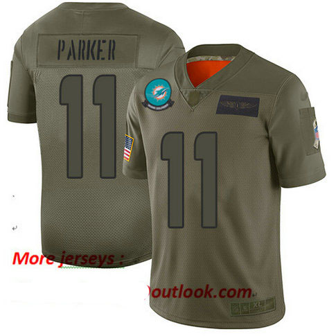 Dolphins #11 DeVante Parker Camo Men's Stitched Football Limited 2019 Salute To Service Jersey
