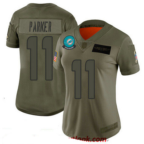 Dolphins #11 DeVante Parker Camo Women's Stitched Football Limited 2019 Salute to Service Jersey