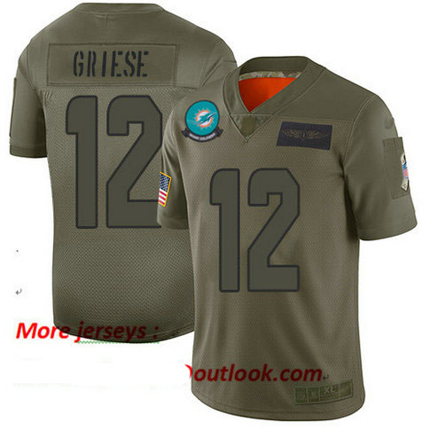 Dolphins #12 Bob Griese Camo Men's Stitched Football Limited 2019 Salute To Service Jersey