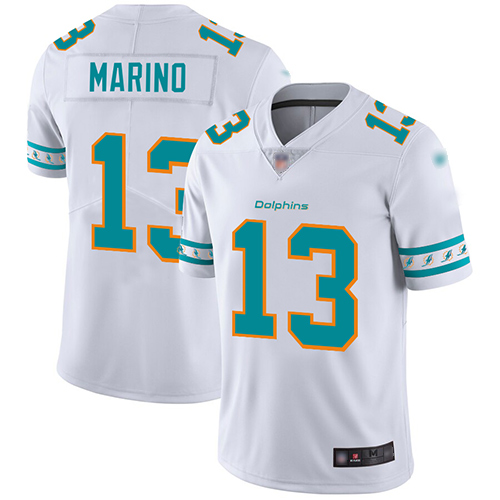 Dolphins #13 Dan Marino White Men's Stitched Football Limited Team Logo Fashion Jersey
